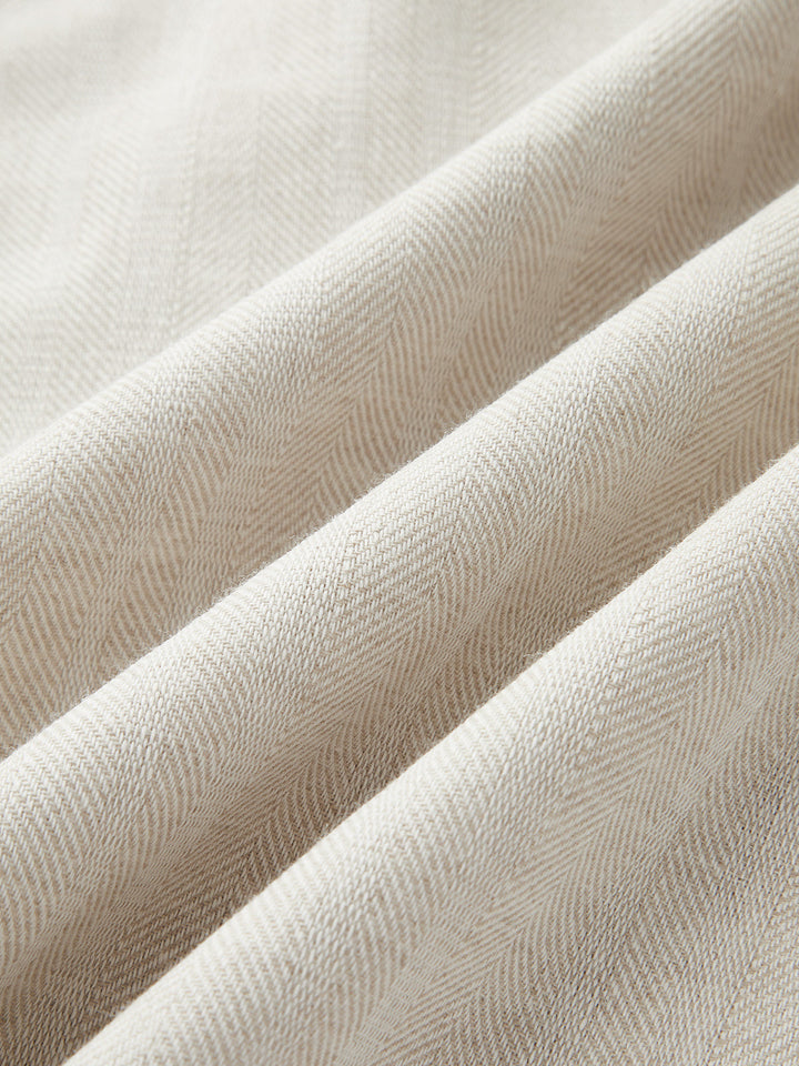 Cotton Linen Crop Top & Pleated Pants Set