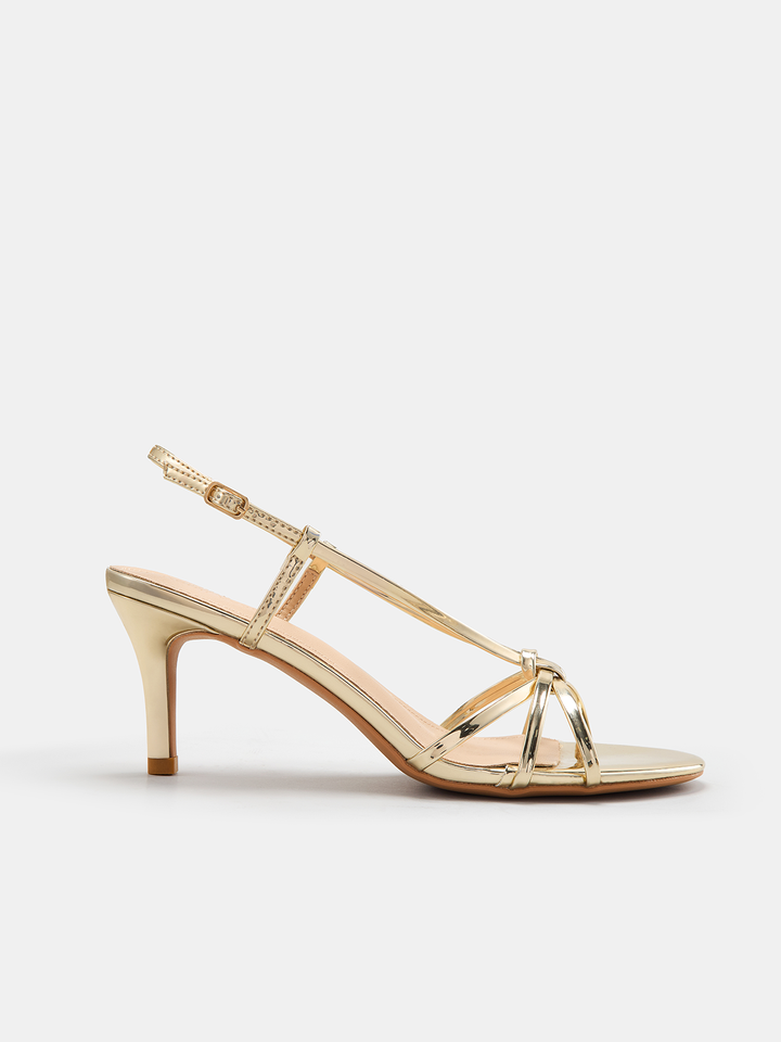 Knotted Stiletto Slingback Sandals