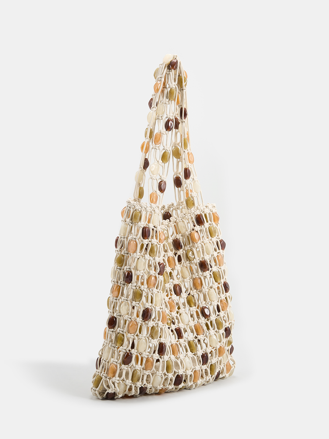 Handwoven Beaded Shoulder Tote Handbag
