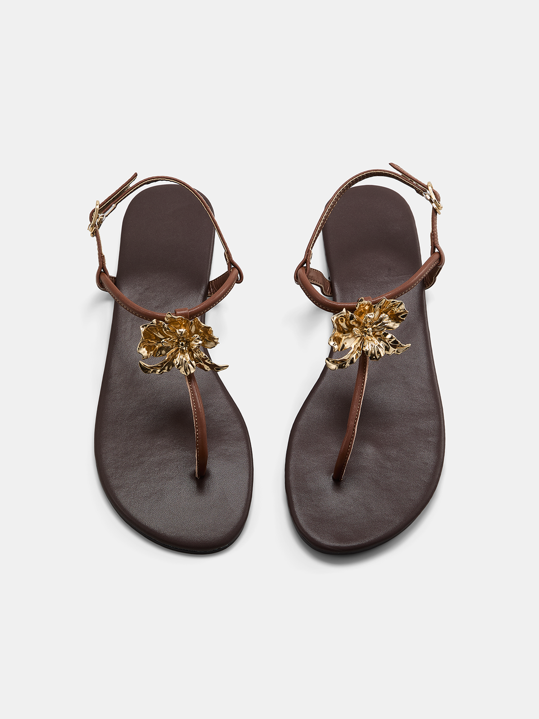 Flower Detail Thong Flat Sandals